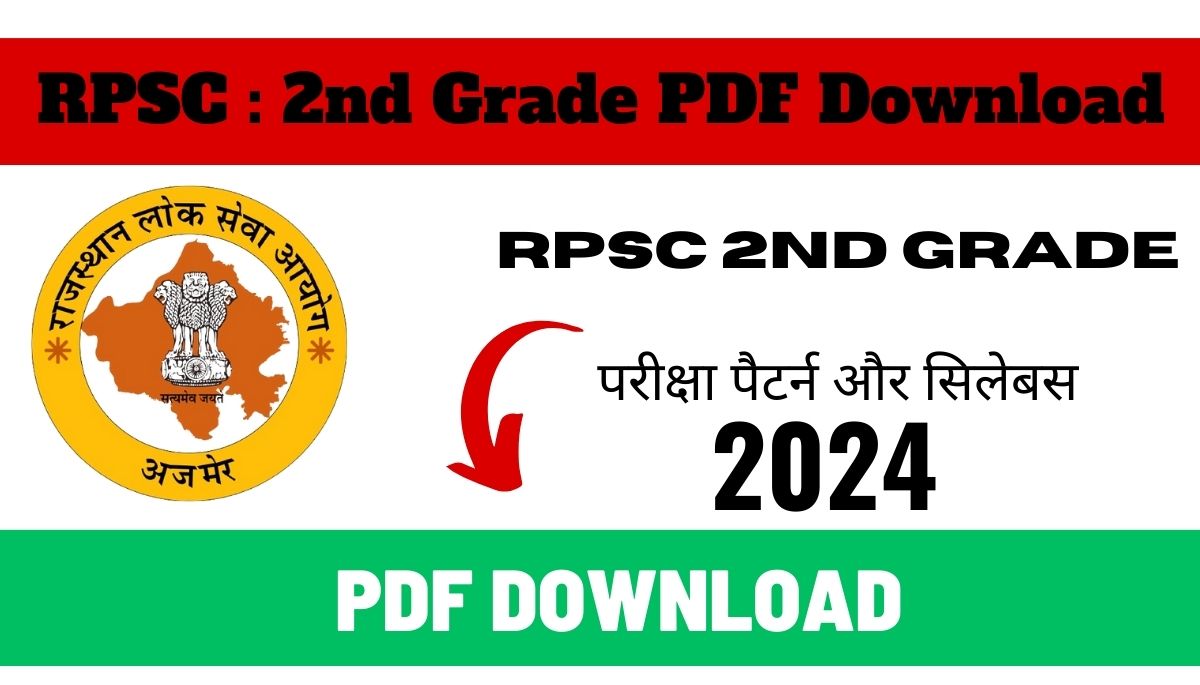 RPSC 2nd Grade Syllabus 2024 in Hindi PDF Download