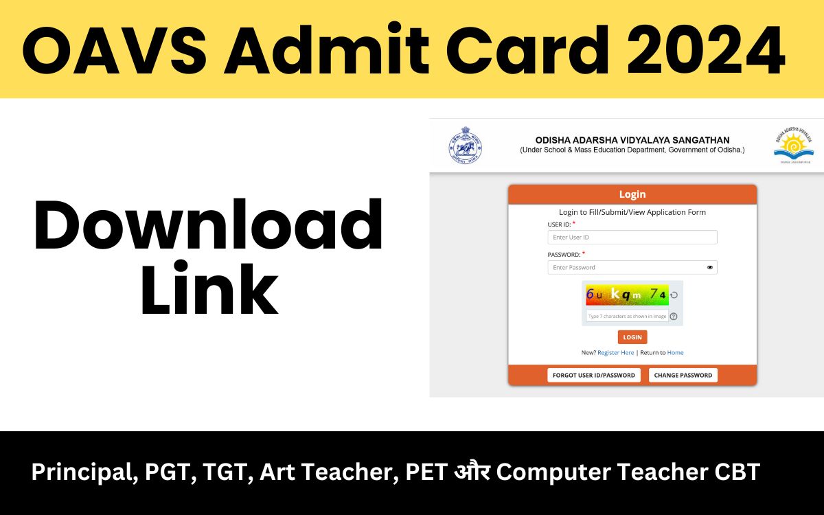 OAVS Admit Card 2024 Download Link - PGT, Principal और TGT Exam